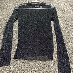 Elegant Black Glitter Women's Top